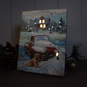 Happy Holidays 8x6 Lighted Tabletop Canvas