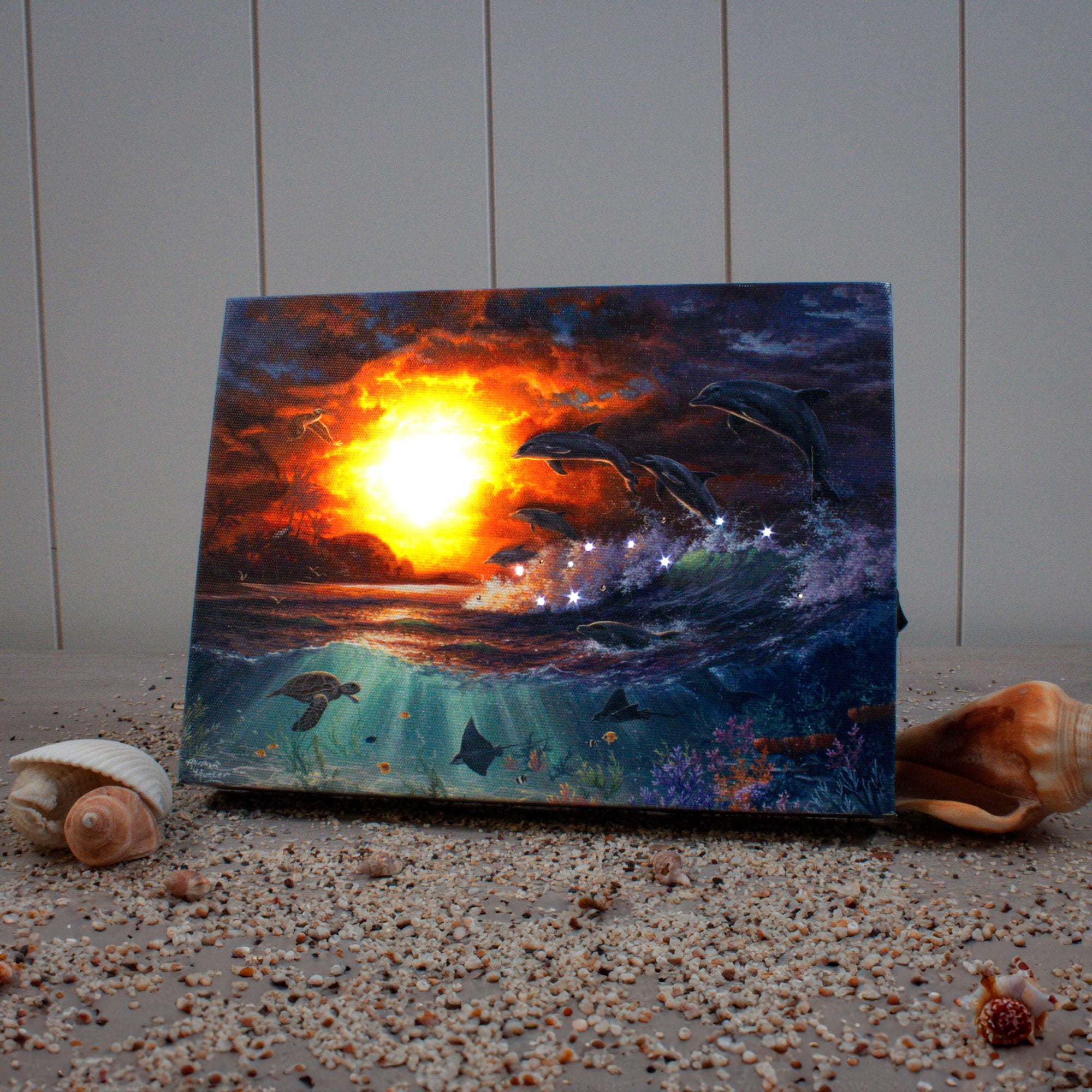 Beyond the Shore 8x6 Lighted Tabletop Canvas