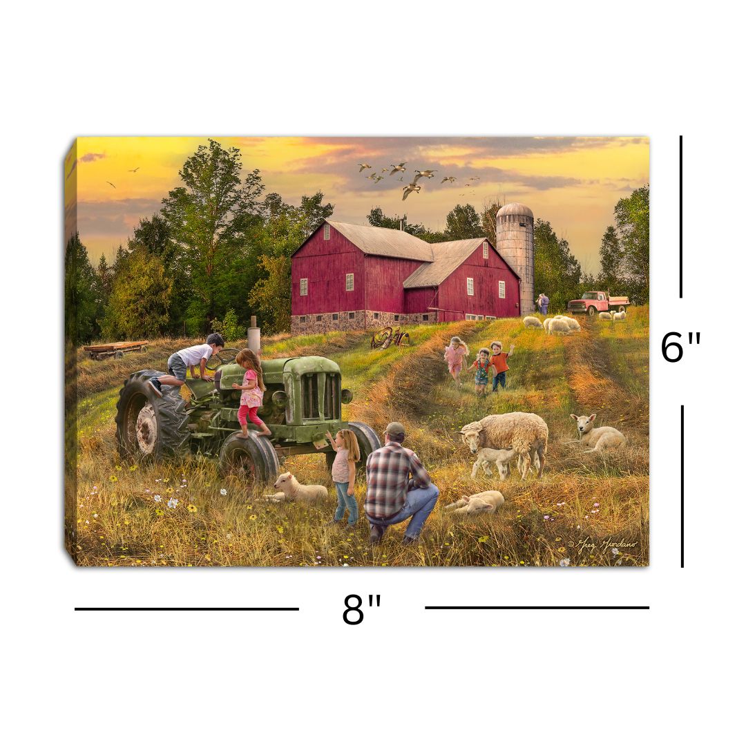 Fun on the Farm 8x6 Lighted Tabletop Canvas