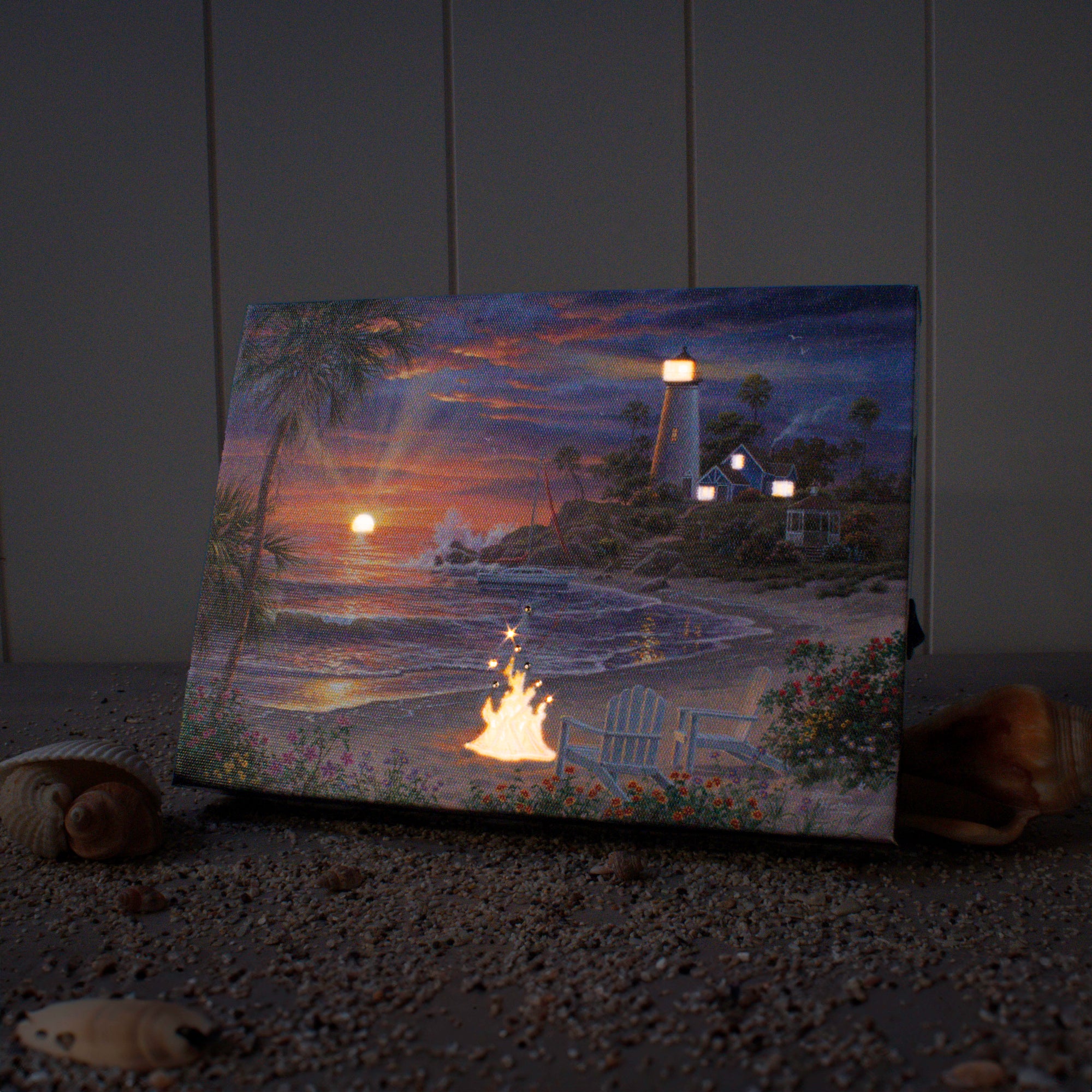 Honeymoon Sunset 8x6 Lighted Tabletop Canvas