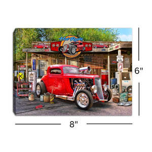 Hot Rod Garage 8x6 Lighted Tabletop Canvas