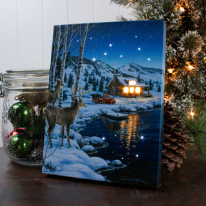 At Water's Edge 8x6 Lighted Tabletop Canvas