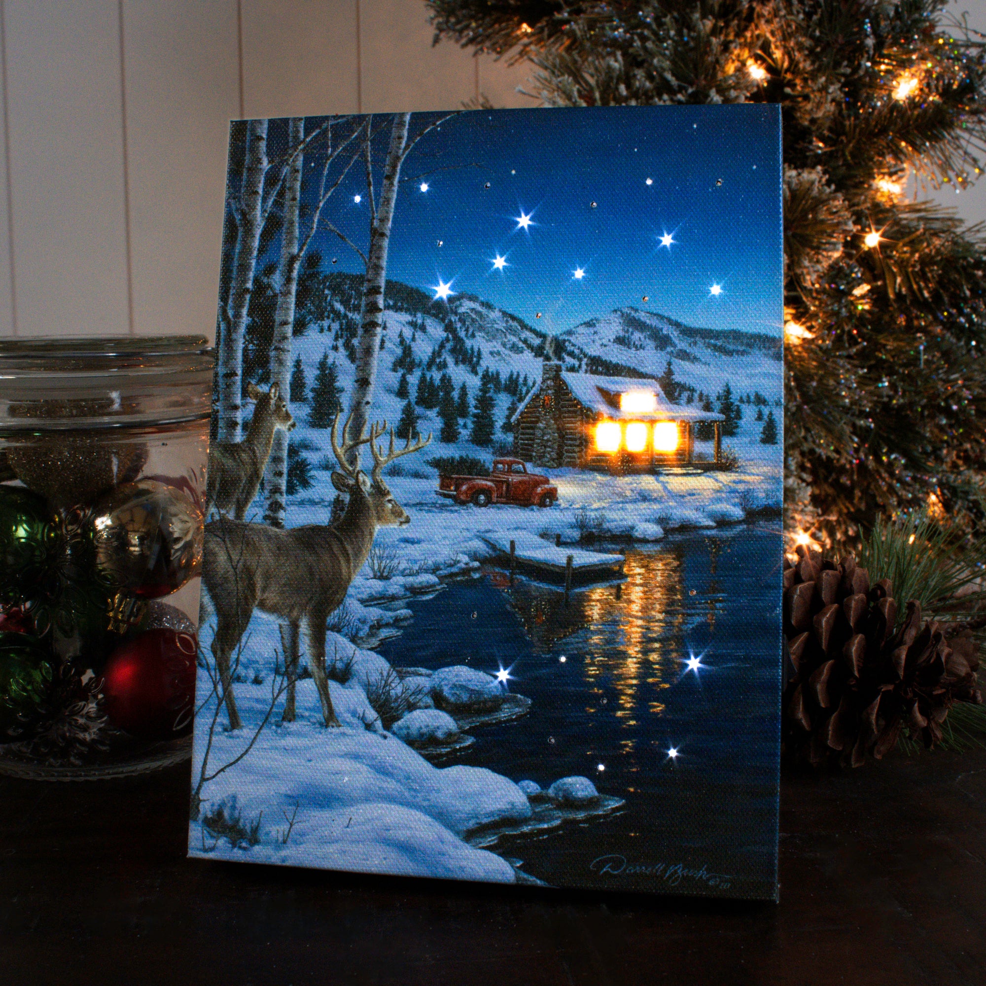 At Water's Edge 8x6 Lighted Tabletop Canvas