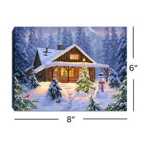 Holiday Retreat 8x6 Lighted Tabletop Canvas