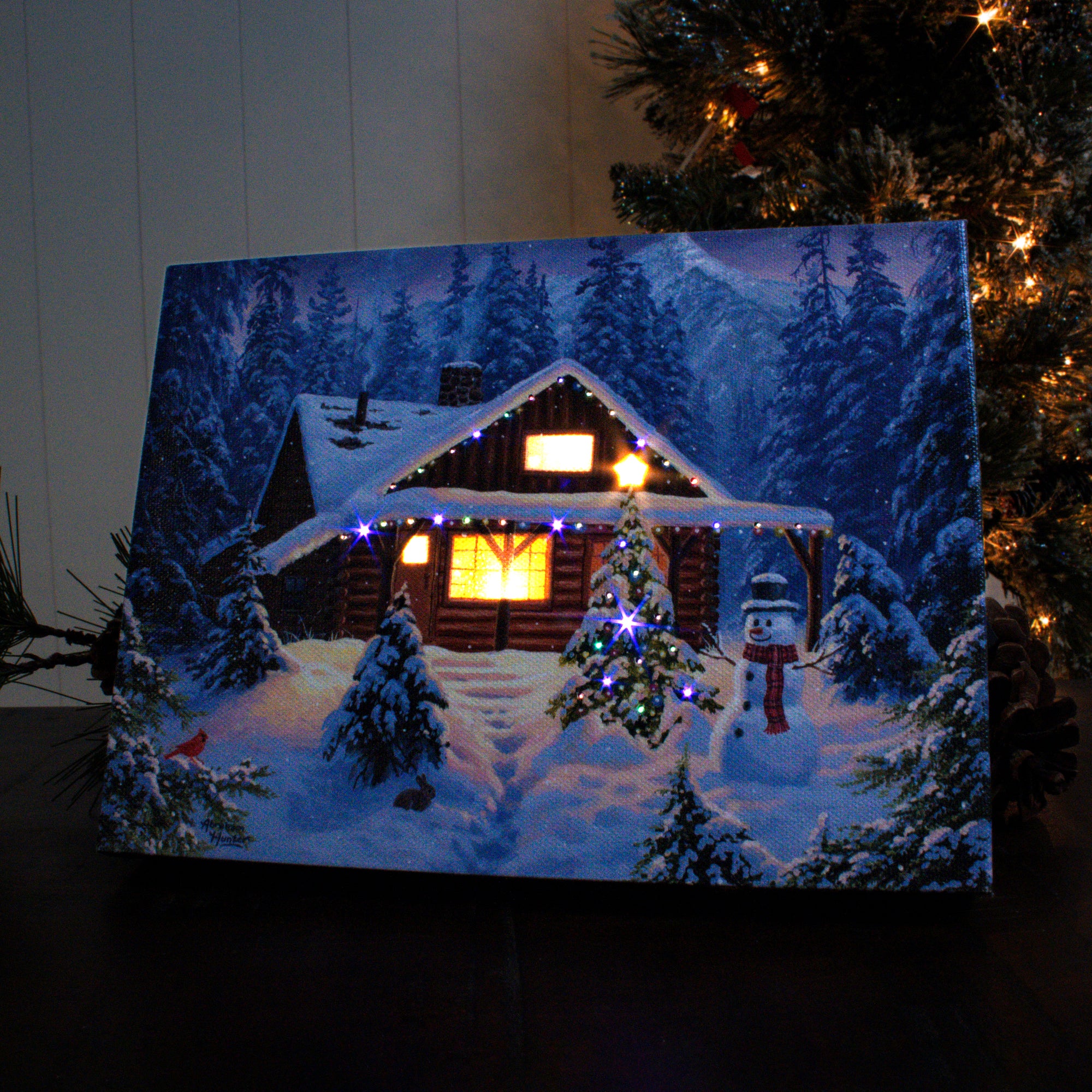 Holiday Retreat 8x6 Lighted Tabletop Canvas