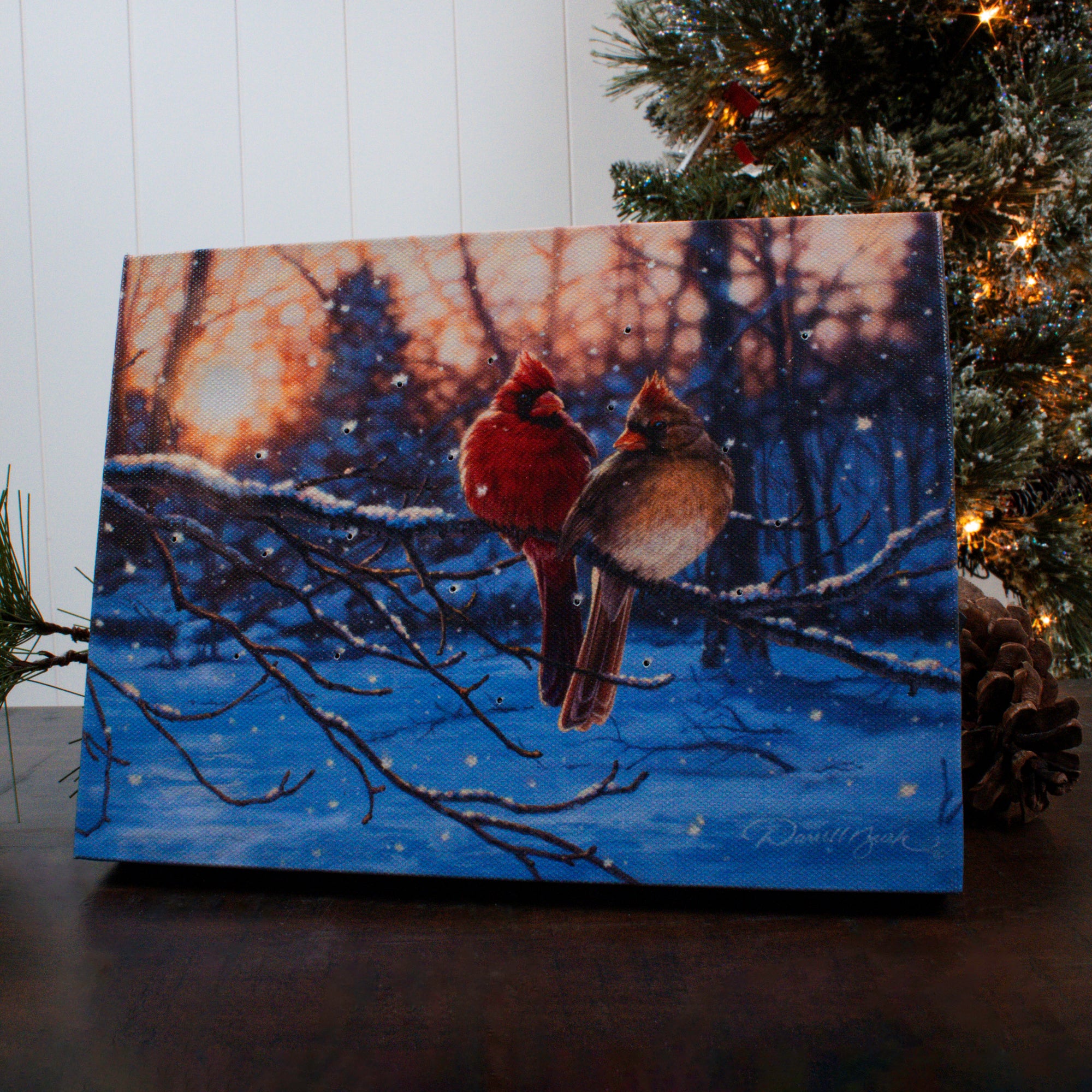 Love Birds 8x6 Lighted Tabletop Canvas