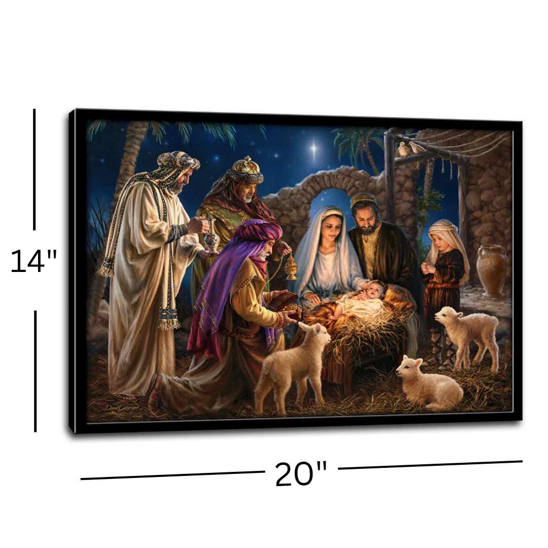 The Nativity 14x20 Framed Fiber Optic