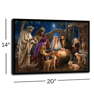 The Nativity 14x20 Framed Fiber Optic