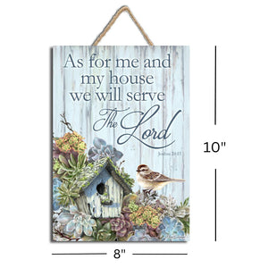 Serve the Lord Wooden Sign with Rope Hanger