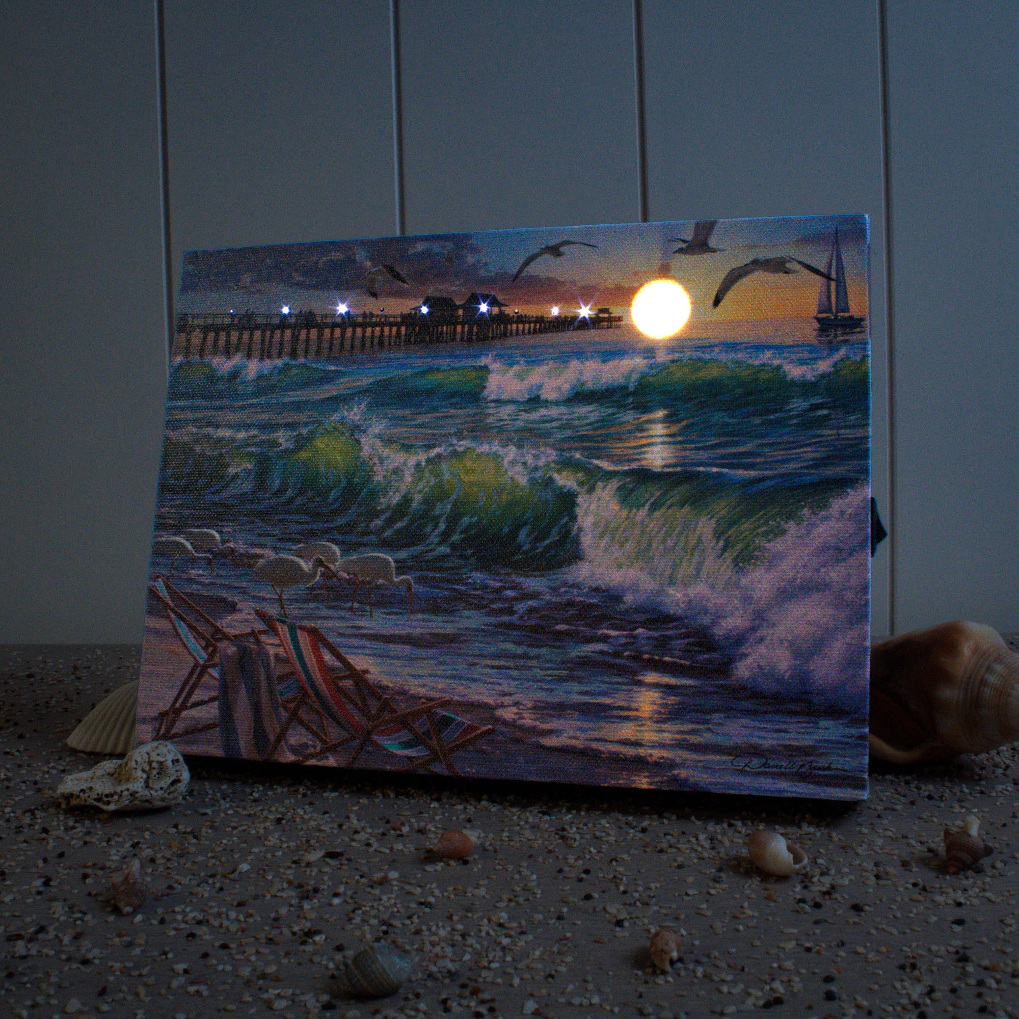 Seaside Escape 8x6 Lighted Tabletop Canvas