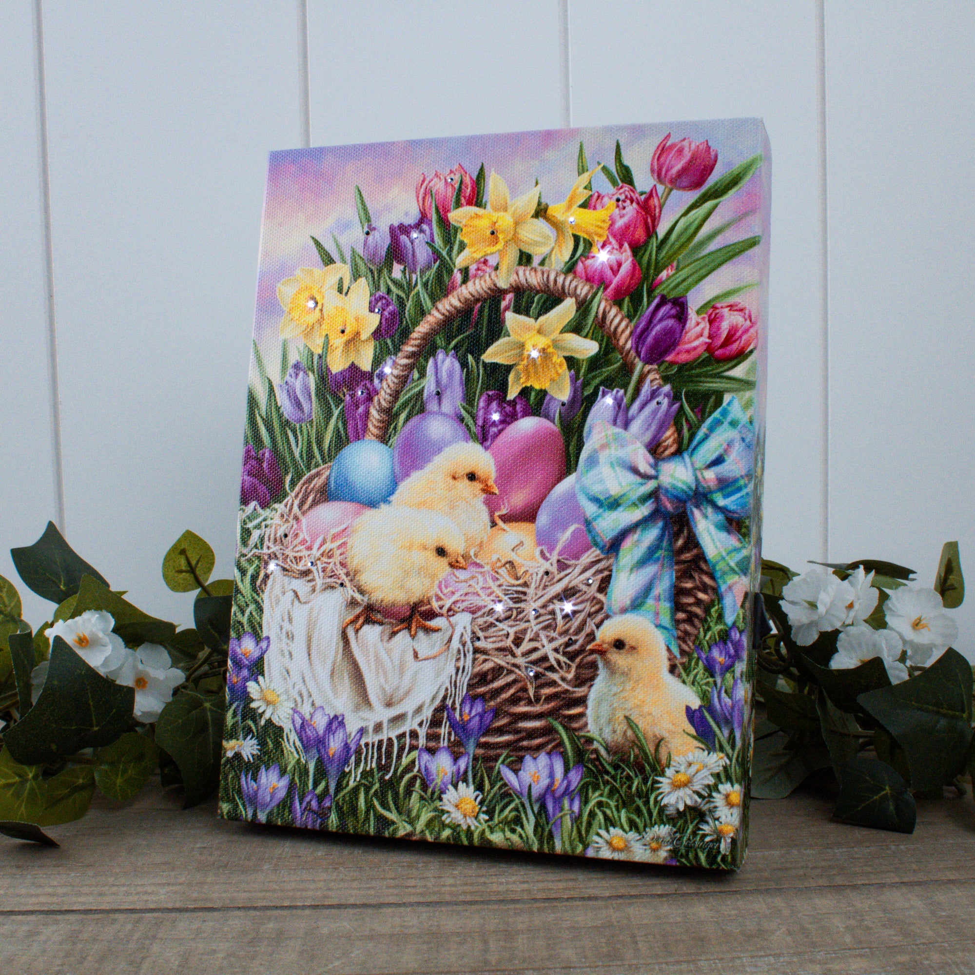 Easter Basket 8x6 Lighted Tabletop Canvas