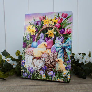 Easter Basket 8x6 Lighted Tabletop Canvas