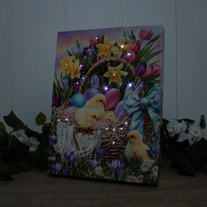 Easter Basket 8x6 Lighted Tabletop Canvas