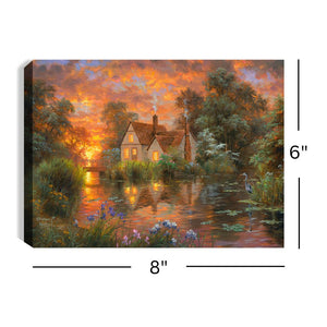 Wetland Cottage 8x6 Lighted Tabletop Canvas