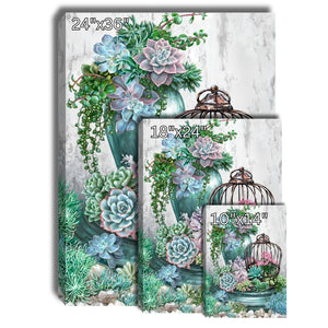 Succulent Garden Canvas Wall Art