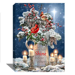 Candle Light Christmas Canvas Wall Art