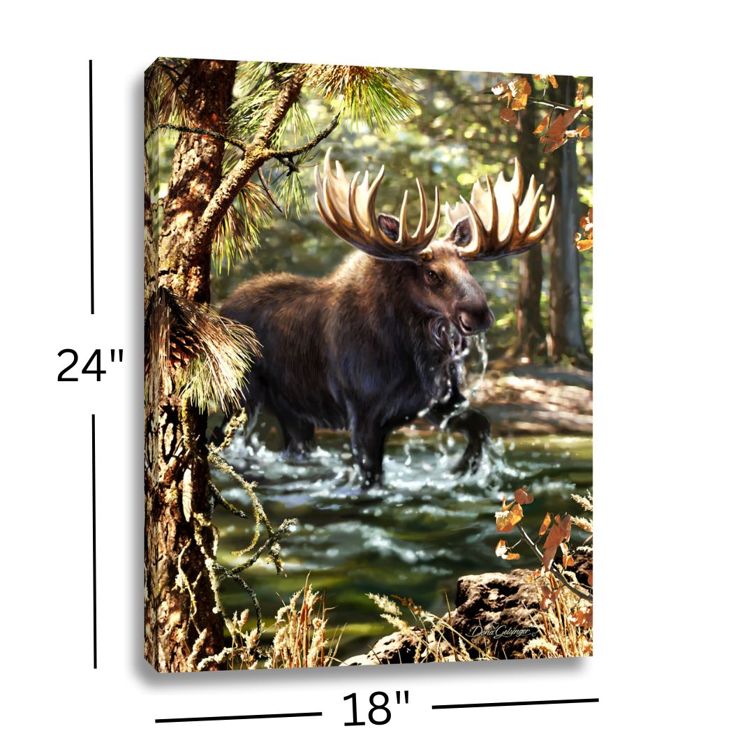 Moose Crossing 18x24 Fully Illuminated LED Wall Art