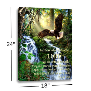 Eagle's Flight with Scripture 18x24 Fully Illuminated LED Wall Art