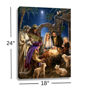 The Nativity 18x24 Fully Illuminated LED Wall Art