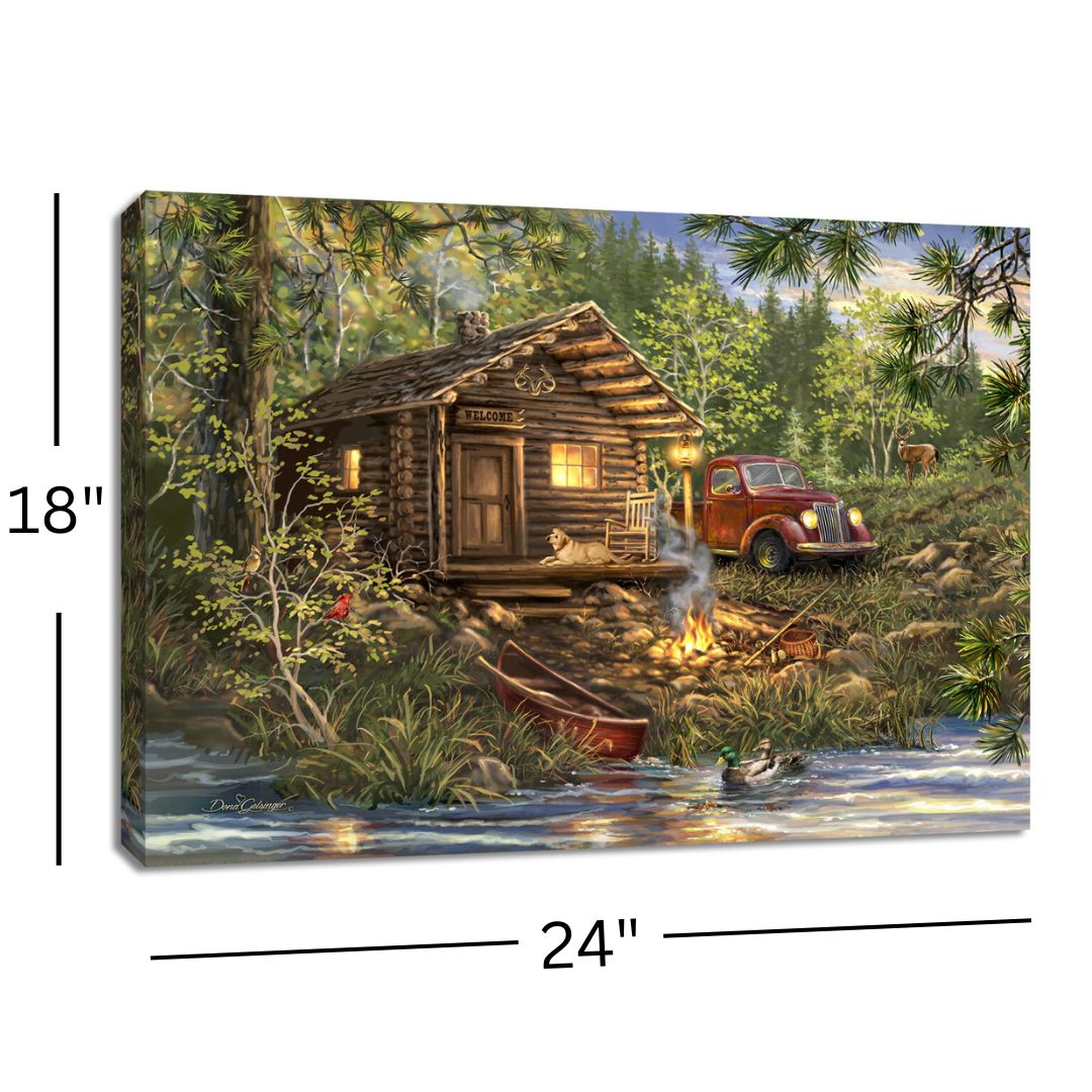 Cabin Life 18x24 Fully Illuminated LED Wall Art