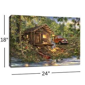 Cabin Life 18x24 Fully Illuminated LED Wall Art