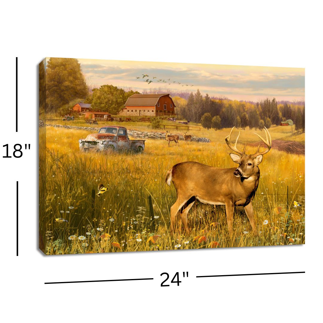 Deer in the Meadow 18x24 Fully Illuminated LED Wall Art