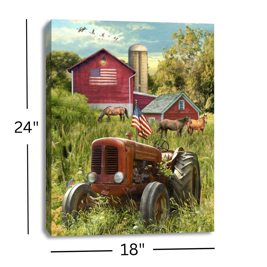 Patriotic Farm 18x24 Fully Illuminated LED Wall Art