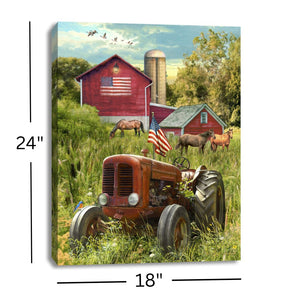 Patriotic Farm 18x24 Fully Illuminated LED Wall Art