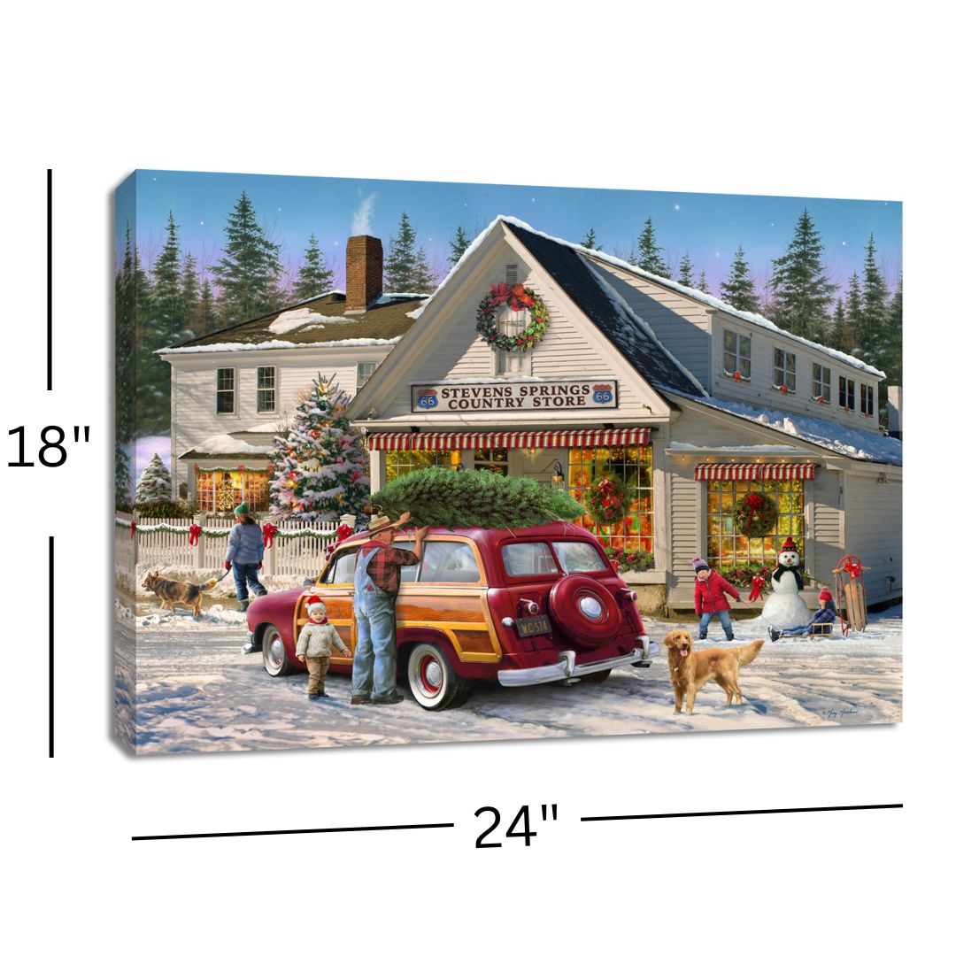 Christmas General Store 18x24 Fully Illuminated LED Wall Art