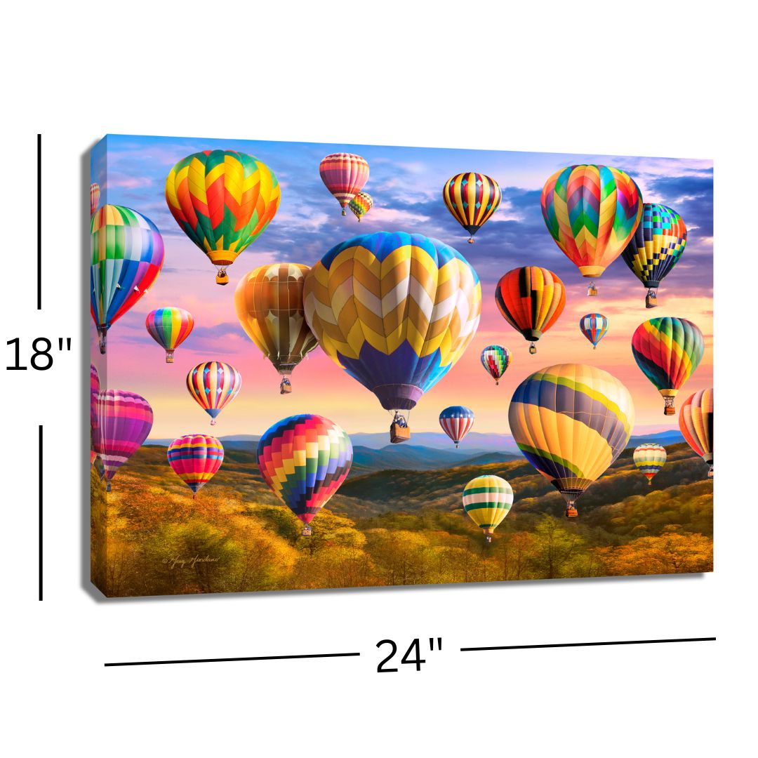 Hot Air Balloons 18x24 Fully Illuminated LED Wall Art