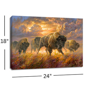 Running Buffalo 18x24 Fully Illuminated LED Wall Art