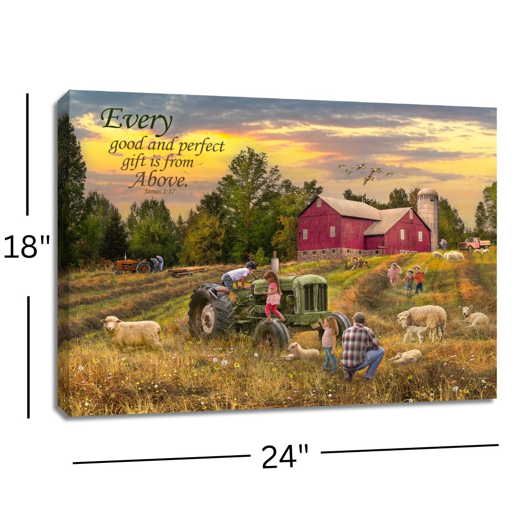 Fun on the Farm with Scripture 18x24 Fully Illuminated LED Wall Art