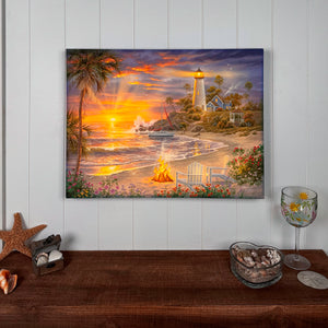 Honeymoon Sunset 18x24 Fully Illuminated LED Wall Art