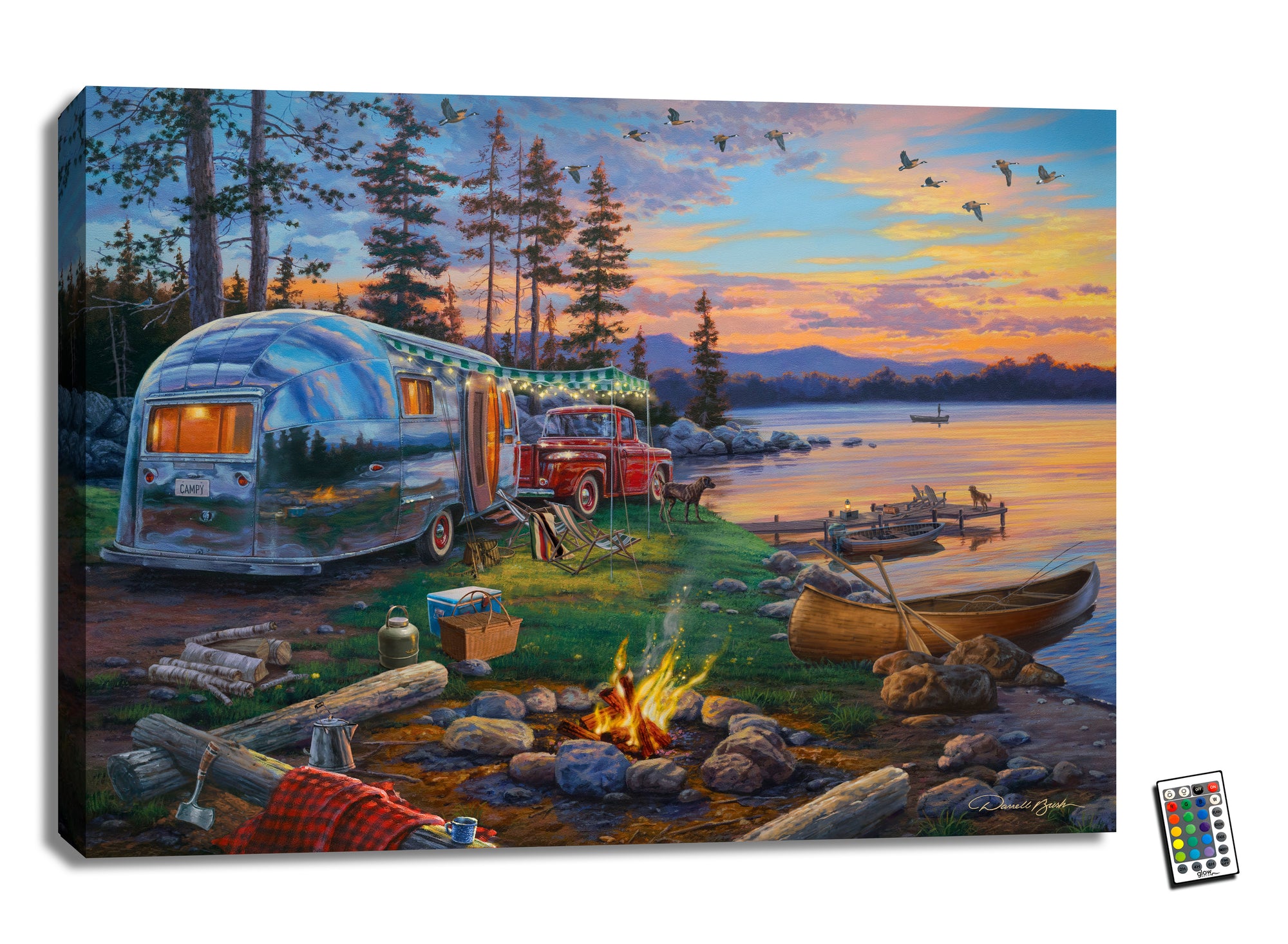 Happy Campers 18x24 Fully Illuminated LED Wall Art