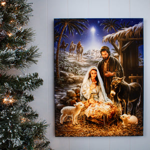 A Savior Is Born 18x24 Fully Illuminated LED Wall Art