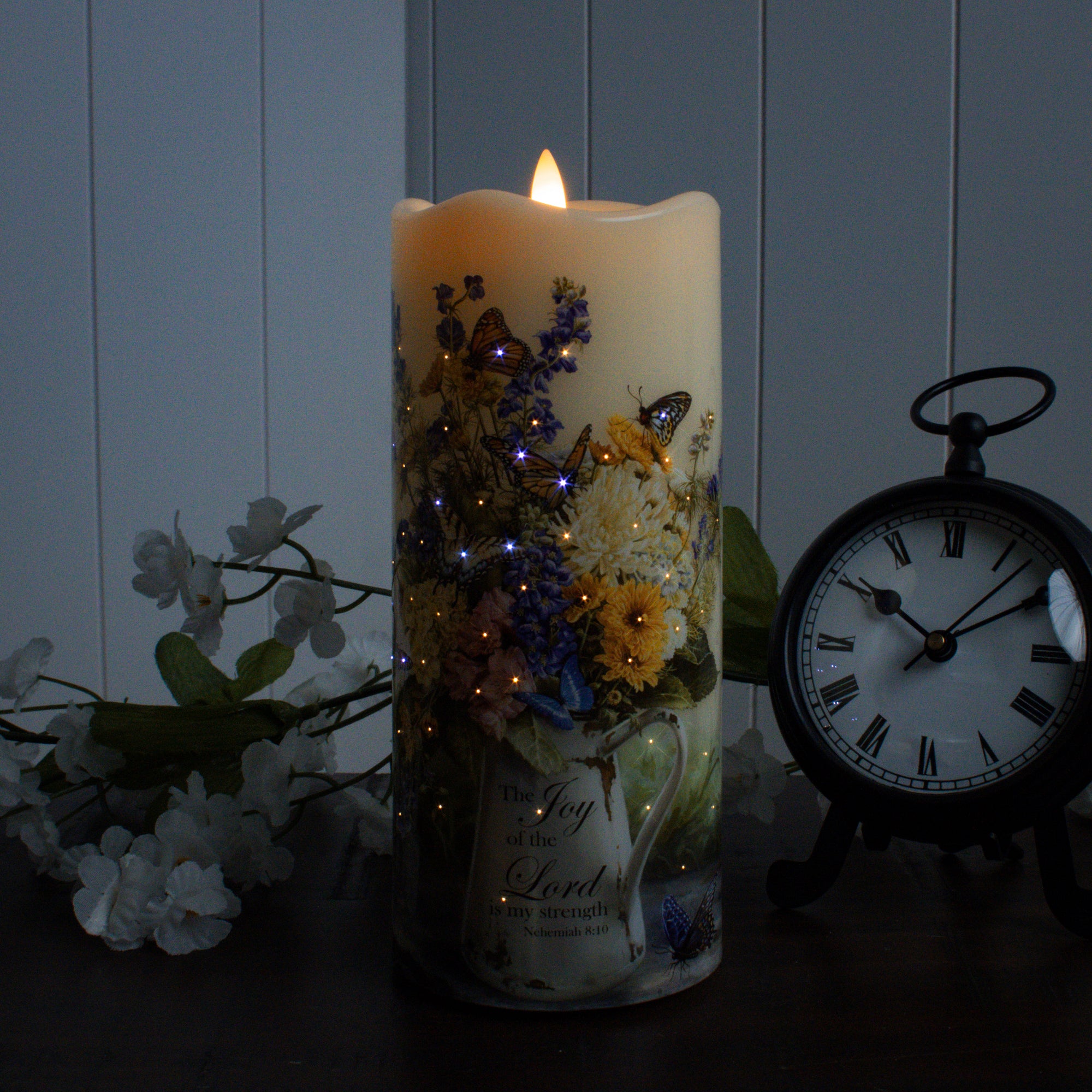 Butterflies Fiber Optic Candle