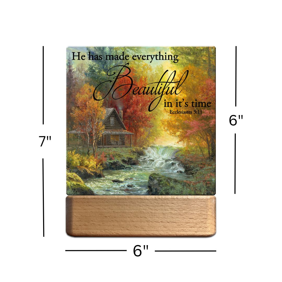 Creekside Cabin with Scripture LED Nightlight