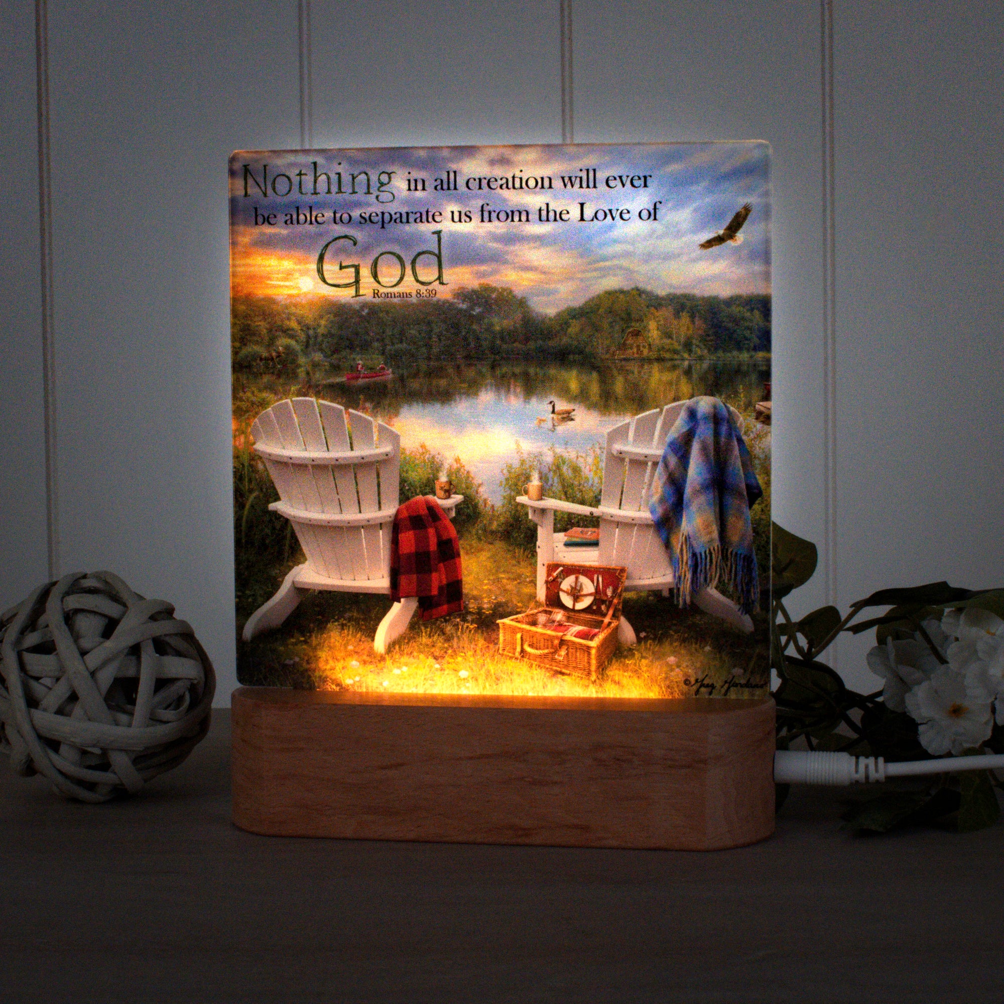 Adirondack Chairs with Scripture LED Nightlight