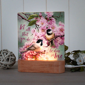 Cherry Blossom Birds with Scripture LED Nightlight