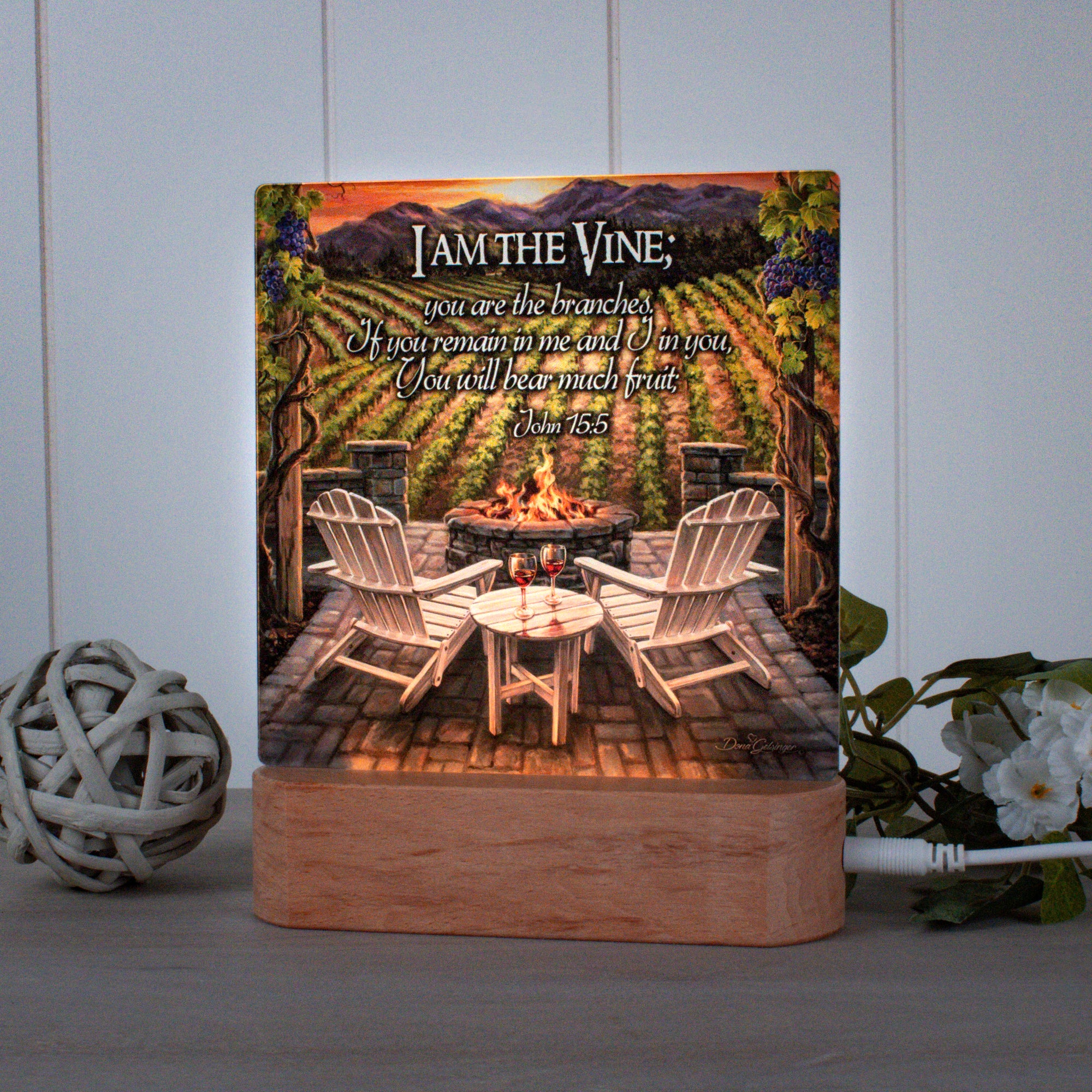 Vineyard Sunset with Scripture LED Nightlight