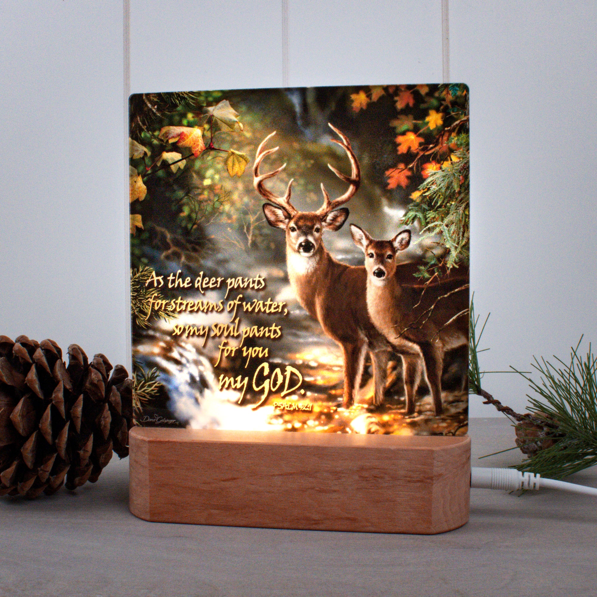 Deer Creek with Scripture LED Nightlight