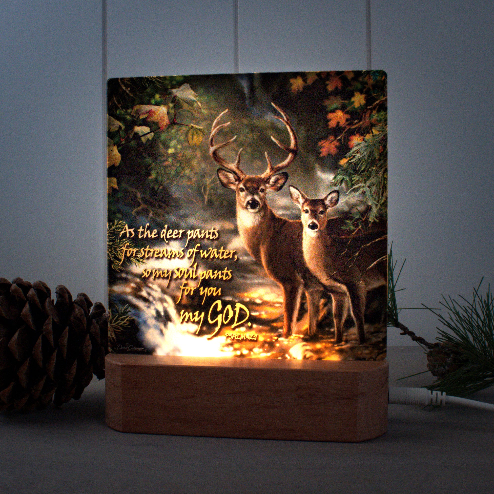 Deer Creek with Scripture LED Nightlight