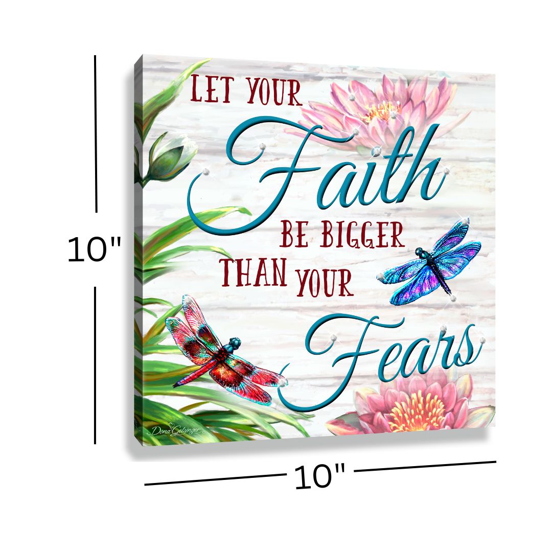 Faith Over Fear Pizazz Print with Dazzling Crystals