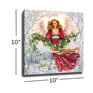 Snowfall Angel Pizazz Print with Dazzling Crystals