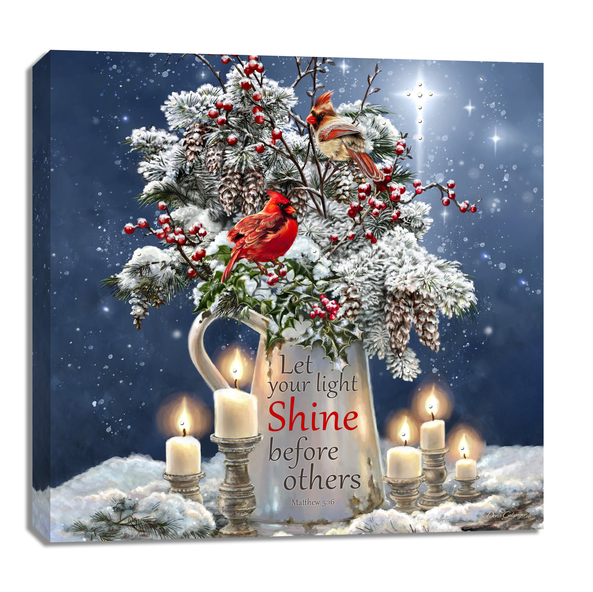 Candle Light Christmas Pizazz Print with Dazzling Crystals