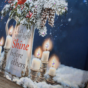 Candle Light Christmas Pizazz Print with Dazzling Crystals