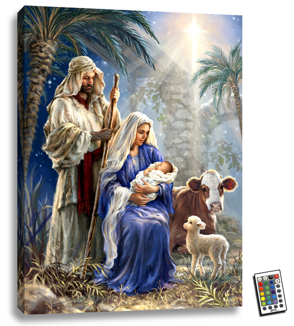 Holy Night 18x24 Fully Illuminated LED Wall Art | Glow Decor