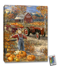 The Pumpkin Patch 18x24 Fully Illuminated LED Wall Art