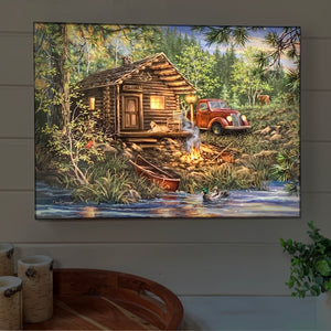 Cabin Life 18x24 Fully Illuminated LED Wall Art